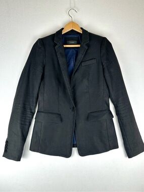 J Crew Linen Blazer Jacket Lined Office Career Minimalist